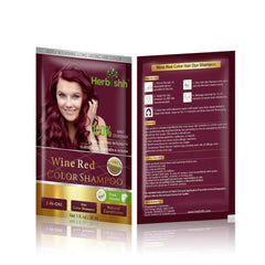 wine red color shampoo sachet