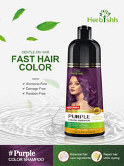 500ml Purple Hair Color Shampoo - Herbishh Hair Dye fast hair color 