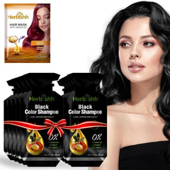 Mild Formula-Based Black Hair Color Shampoo Sachets - Herbishh Hair Dye.