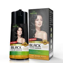 Black Hair Color Shampoo 400ml- Herbishh Hair Dye.