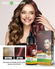 Herbishh grape red color shampoo before after