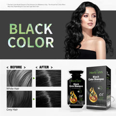 Black Hair Color Shampoo 10 Sachet- Herbishh Hair Dye.