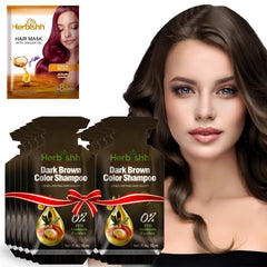 Dark Brown PPD Free Hair Color Shampoo 10 Sachet - Herbishh Hair Dye.