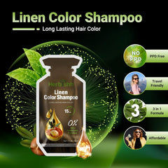 Linen PPD Free Hair Color Shampoo 10 Sachets-Herbishh Hair Dye.