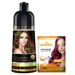 BUY 1 Bottle of 500ml  Color Shampoo- Herbishh Hair Dye.