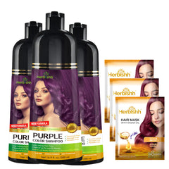 Buy Herbishh purple hair color shampoo and Hair mask free