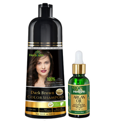 AS-BUY 1 Color shampoo & GET 1 Argan Oil - Herbishh Hair Dye.