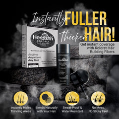 27.5 gm Herbishh Koloret Hair Building Fibers – Black Hair root spray.