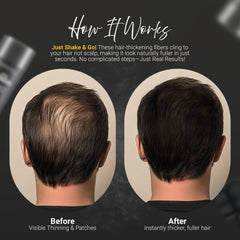 27.5 gm Herbishh Koloret Hair Building Fibers – Black fuller hair .