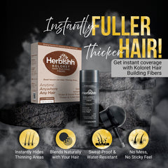 27.5 gm Herbishh Koloret Hair Building Fibers – Dark Brown Hair fiber spray