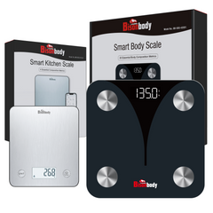 Bundle - Bisonbody Body Scale 20 Body Metrics Measurement + Smart Kitchen Scale
