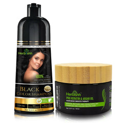 Buy 1 Pc Color Shampoo & Pro Keratin Hair Mask - Herbishh Hair Dye.