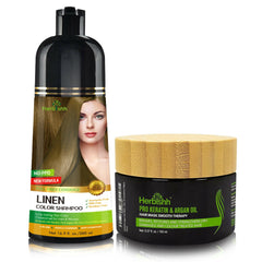 PPD Free Hair Color Dye Shampoo + Argan Hair Mask - Herbishh Hair Dye.