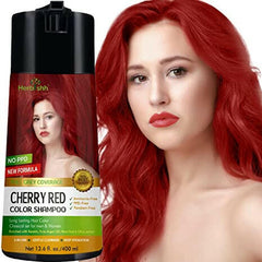 Cherry Red PPD Free Hair Color Shampoo - Herbishh Hair Dye.
