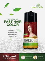 Cherry Red PPD Free Hair Color Shampoo - Herbishh Hair Dye.