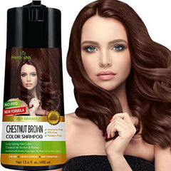 Chestnut Brown PPD Free Hair Color Shampoo - Herbishh Hair Dye.