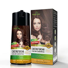 Chestnut Brown PPD Free Hair Color Shampoo - Herbishh Hair Dye.