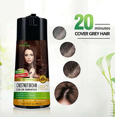 Chestnut Brown PPD Free Hair Color Shampoo - Herbishh Hair Dye.