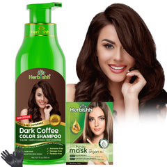 Dark Coffee Hair Color Shampoo - Herbishh