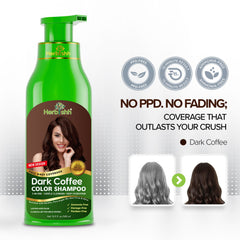 Dark Coffee Hair Color Shampoo - Herbishh