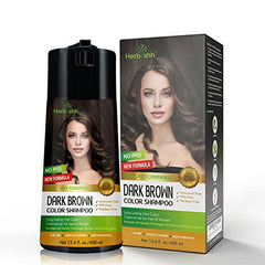 Dark Brown PPD Free Hair Color Shampoo - Herbishh Hair Dye.