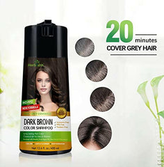 Dark Brown PPD Free Hair Color Shampoo - Herbishh Hair Dye.