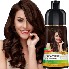 Dark Coffee PPD Free Hair Color Shampoo - Herbishh Hair Dye.