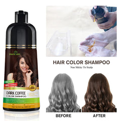 Dark Coffee PPD Free Hair Color Shampoo - Herbishh Hair Dye.
