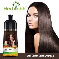 Dark Coffee PPD Free Hair Color Shampoo - Herbishh Hair Dye.