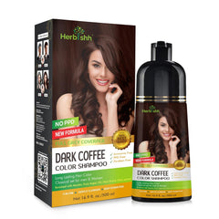 Dark Coffee PPD Free Hair Color Shampoo - Herbishh Hair Dye.