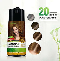 Golden Brown PPD Free Hair Color Shampoo - Herbishh Hair Dye.