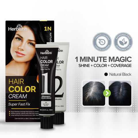 Natural Black Rapid Infusion Hair Color Cream- Herbishh