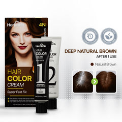 Natural Brown Rapid Infusion Hair Color Cream- Herbishh