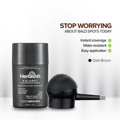 Dark Brown- Herbishh Koloret Hair Building Fibers – 12gm