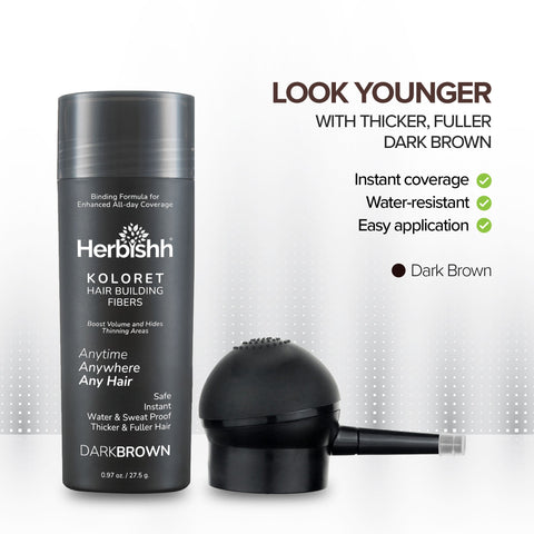 Dark Brown- Herbishh Koloret Hair Building Fibers –27.5 gm