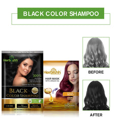 Travel size Color Shampoo Sachets - Herbishh Hair Dye.