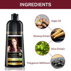 Burgundy Red Hair Color Shampoo 500ml - Herbishh .
