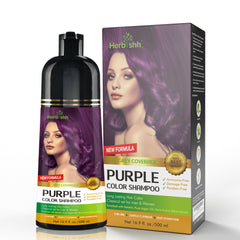 Herbishh Purple Hair Color Shampoo Hair Dye.