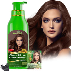 Chestnut Brown Hair Color Shampoo 500ml- Herbishh