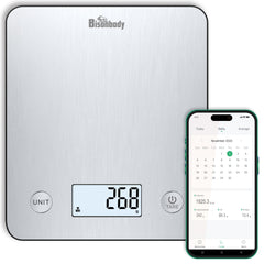 Bundle - Bisonbody Body Scale 22 Body Metrics Measurement + Smart Kitchen Scale