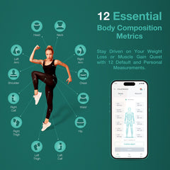 Bundle - Bisonbody Body Scale 29 Body Metrics Measurement + Smart Body Tape Measure