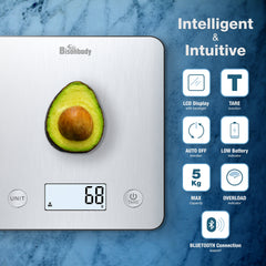 Bundle - Bisonbody Body Scale 29 Body Metrics Measurement + Smart Kitchen Scale