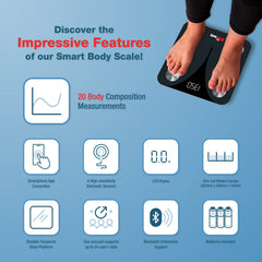 Bundle - Bisonbody Body Scale 20 Body Metrics Measurement + Smart Digital Height Ruler