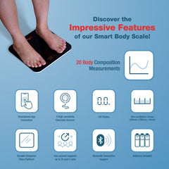 Bundle - Bisonbody Body Scale 20 Body Metrics Measurement + Smart Kitchen Scale