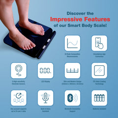 Bundle - Bisonbody Body Scale 29 Body Metrics Measurement + Smart Body Tape Measure