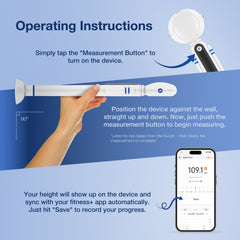 Bundle - Bisonbody Body Scale 20 Body Metrics Measurement + Smart Digital Height Ruler