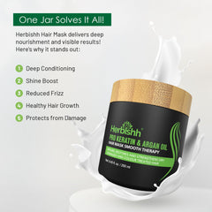 Pro Keratin Argan Hair Mask 250gm- Herbishh Cream.