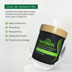 Pro Keratin Argan Hair Mask 800ml - Herbishh Cream.