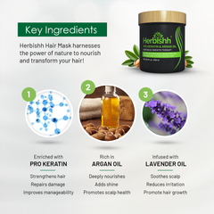 Pro Keratin Argan Hair Mask 800ml - Herbishh Cream.