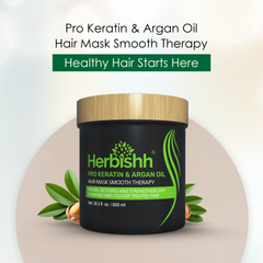Pro Keratin Argan Hair Mask 800ml - Herbishh Cream.